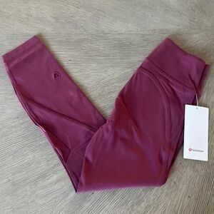 Lululemon HEART Groove No Line High-Rise Tight 25" Burgundy Bay Size 6 NEW